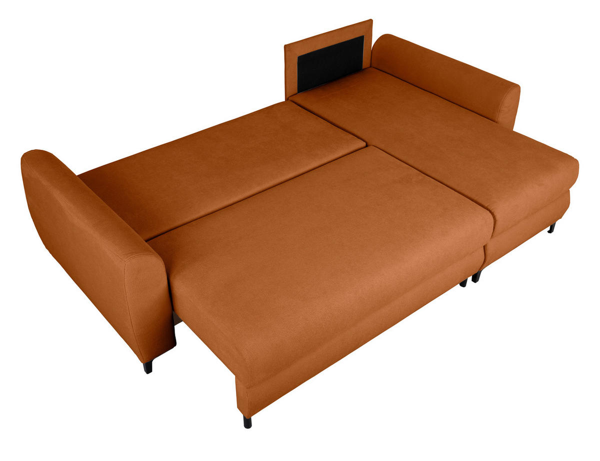 ECKSOFA Moli Rostfarben Mikrofaser  - Rostfarben/Schwarz, Design, Textil/Metall (236/148cm) - MID.YOU
