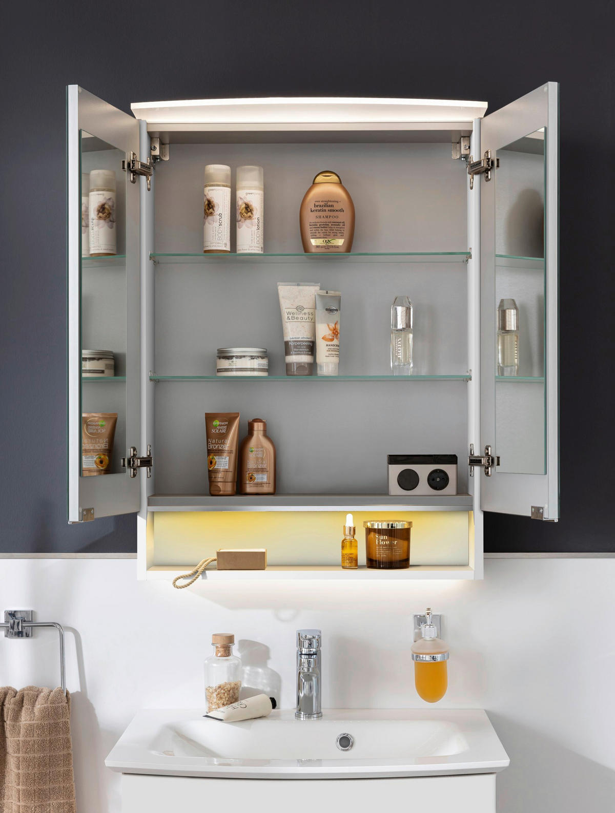 SPIEGELSCHRANK 60/81,2/26,3 cm  - Chromfarben/Silberfarben, Basics, Glas/Holzwerkstoff (60/81,2/26,3cm) - MID.YOU