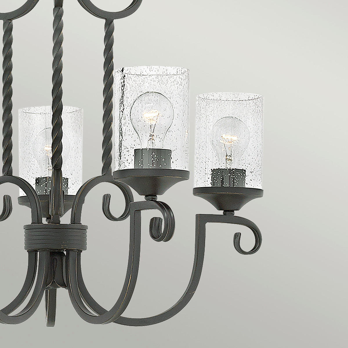 KRONLEUCHTER 63.5/82.8 cm    - Schwarz, Basics, Glas/Metall (63.5/82.8cm) - Elstead Lighting
