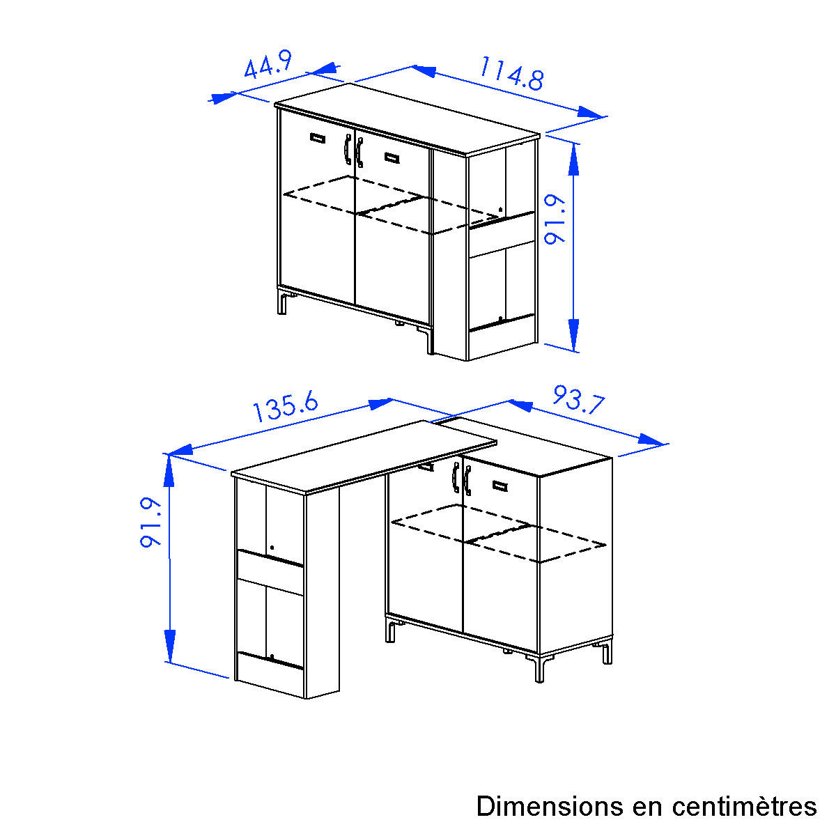 BARTISCH rechteckig Schwarz  - Schwarz, Trend, Holzwerkstoff (115/93/45cm) - MID.YOU