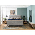 BOXSPRINGBETT 180/200 cm,  in Grau, Topper, H3 + H4 = fest + sehr fest  - Schwarz/Grau, Design, Textil/Metall (180/200cm) - Esposa