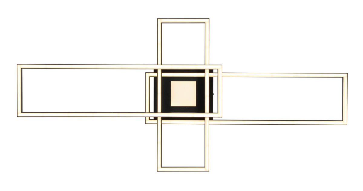 Plafonieră Cu Led 50 W    98/51/9 cm  - alb/negru, Trend, plastic/metal (98/51/9cm) - Novel