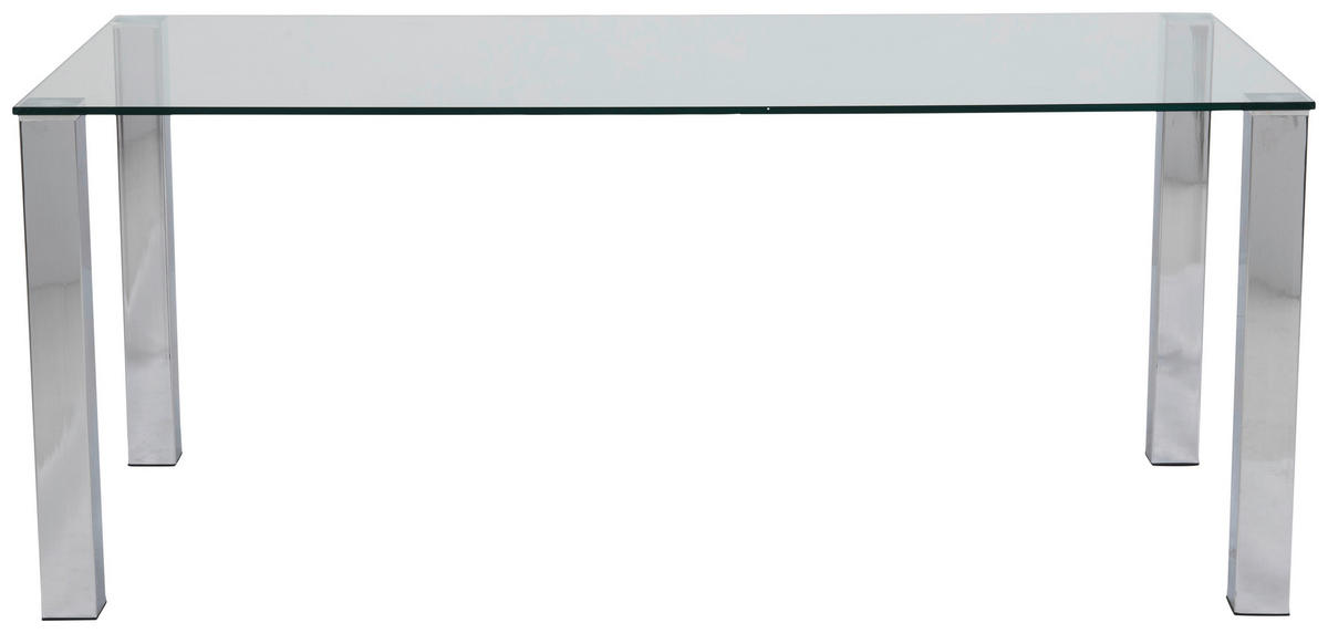 ESSTISCH in Metall, Glas  - Chromfarben, KONVENTIONELL, Glas/Metall (180/75/90cm) - MID.YOU