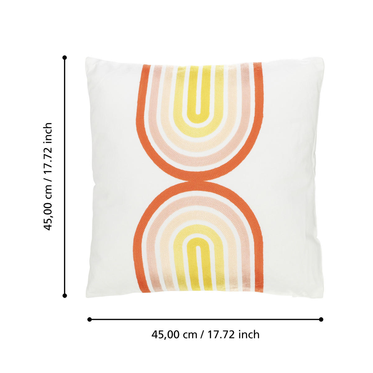ZIERKISSEN  45/45 cm   - Gelb/Rot, Basics, Textil (45/45cm) - Eglo