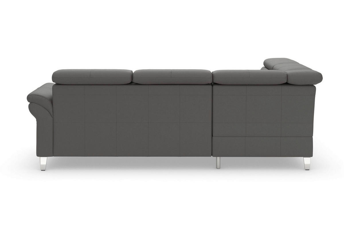 ECKSOFA 194/245 cm ARNGAST E in Echtleder Mokka Bettkasten, Kopfteilverstellung, Liegefläche im Originalstoff  194/245 cm  - Chromfarben/Mokka, Basics, Leder/Metall (194/245cm) - Sit & More