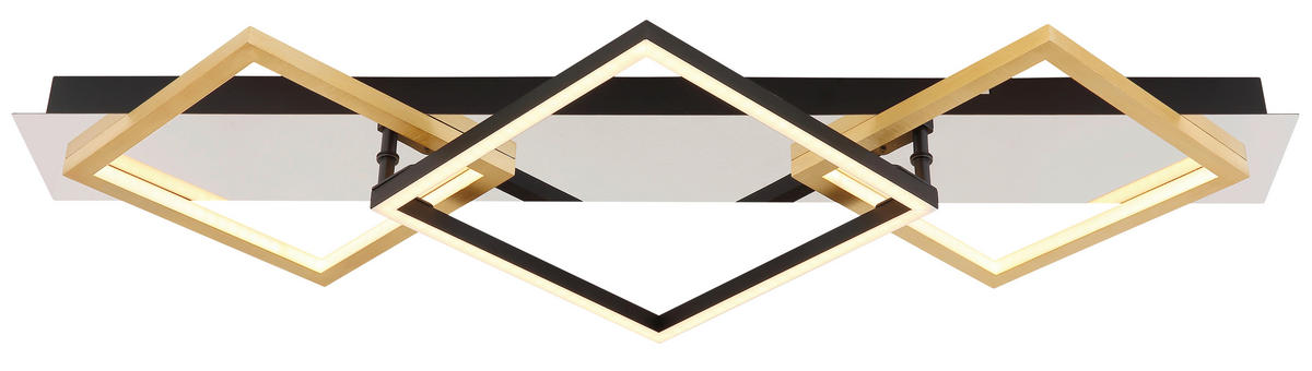 LED-DECKENLEUCHTE 32 W     - Goldfarben/Opal, Design, Kunststoff/Metall (78/35,5cm) - Globo