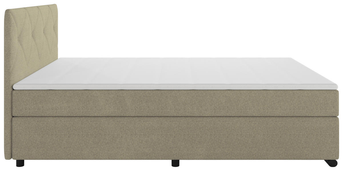 BOXSPRINGBETT 140/200 cm  in Beige  - Beige/Schwarz, MODERN, Karton/Holz (140/200cm) - MID.YOU