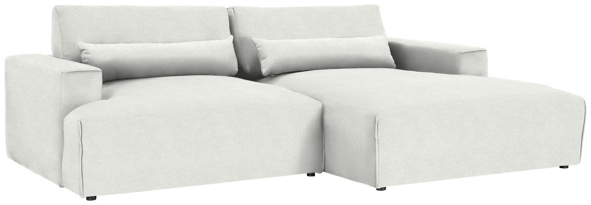 ECKSOFA Struktur Weiss  - Weiss/Schwarz, Design, Kunststoff/Textil (267/187cm) - Stylife