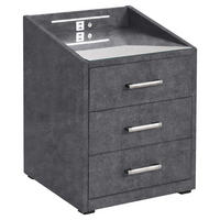 NACHTTISCH 47/61/46 cm  Anthrazit  - Anthrazit/Silberfarben, Design, Holzwerkstoff/Kunststoff (47/61/46cm) - MID.YOU