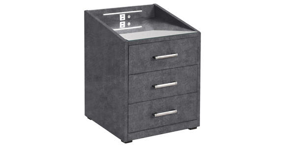 NACHTKÄSTCHEN 47/61/46 cm  in Anthrazit  - Anthrazit/Silberfarben, Design, Holzwerkstoff/Kunststoff (47/61/46cm) - Xora