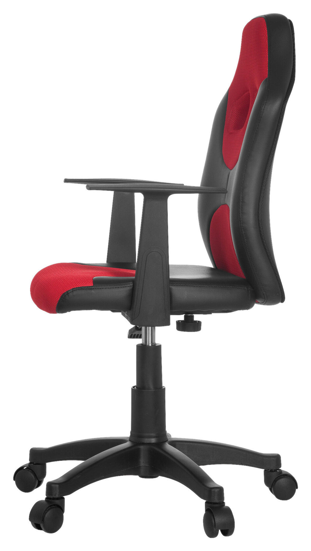 JUGENDDREHSTUHL Rot, Schwarz  - Rot/Schwarz, Basics, Kunststoff (54/90-100/48cm) - MID.YOU