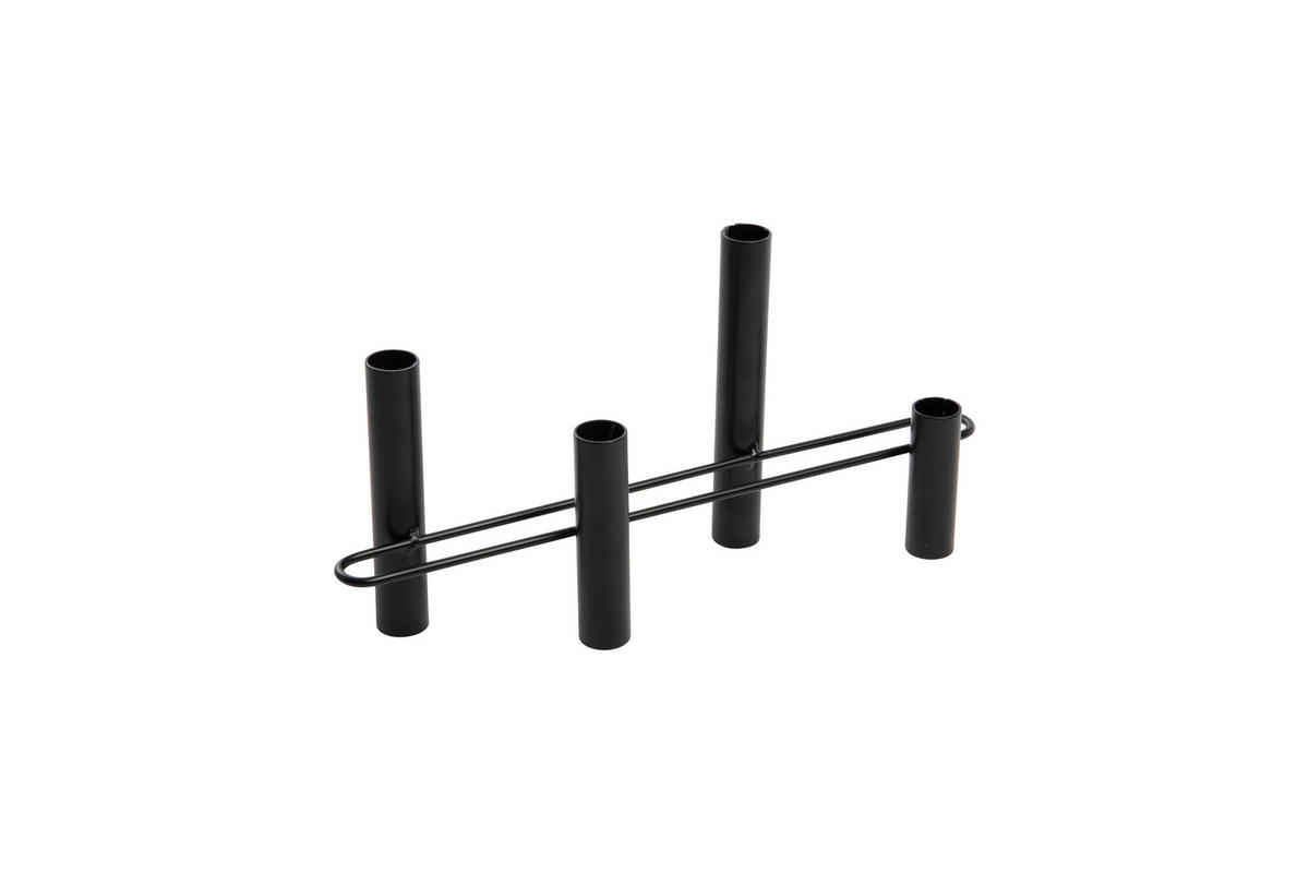 STABKERZENHALTER - Schwarz, Basics, Metall (35/8/17cm)
