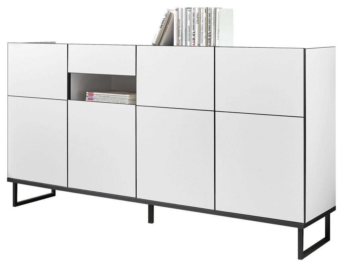 SIDEBOARD  in 180/94/40 cm  - Schwarz/Weiß, Design, Holzwerkstoff/Metall (180/94/40cm) - home24