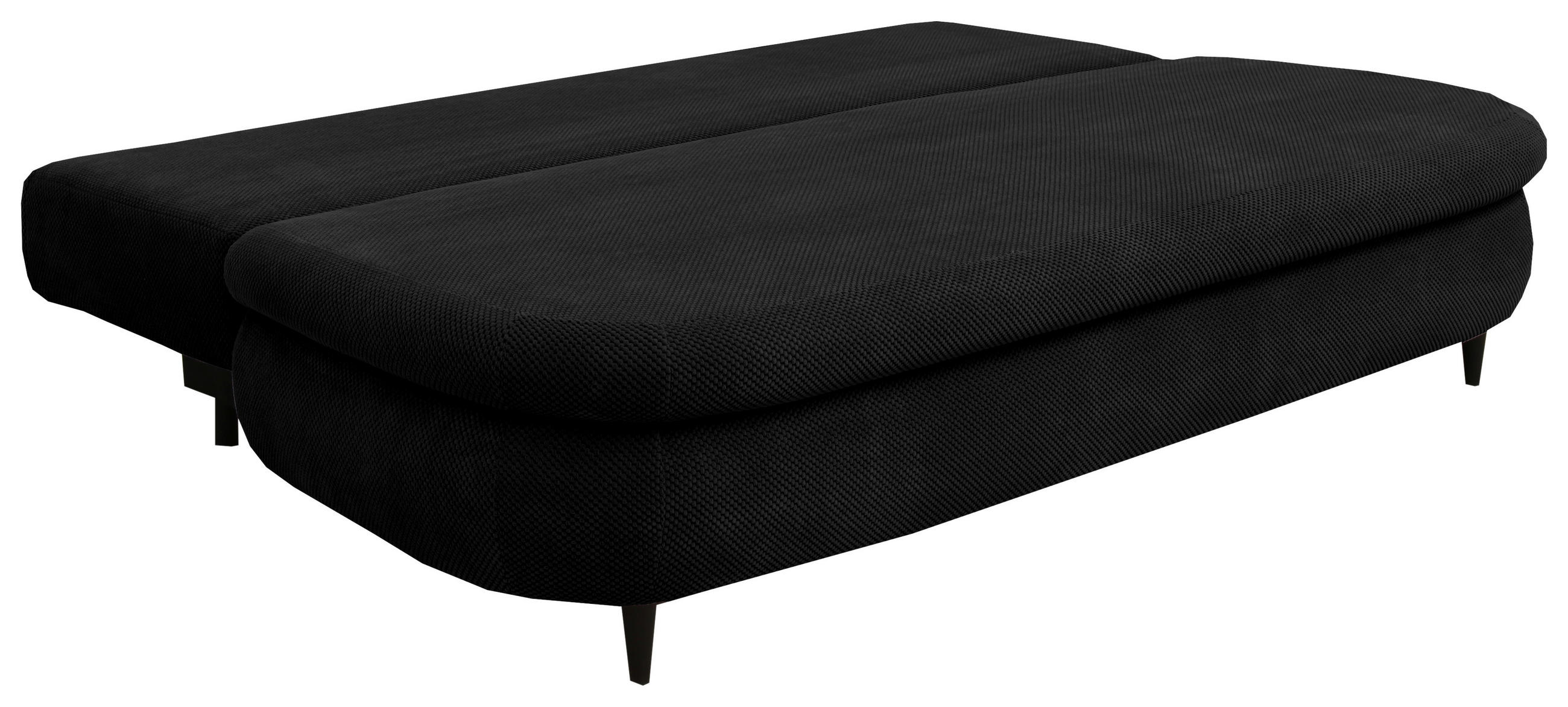 SCHLAFSOFA in Webstoff, Plüsch Schwarz  - Schwarz, Design, Textil (213/89/105cm) - Novel