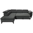 ECKSOFA Anthrazit Mikrovelours  - Anthrazit/Schwarz, KONVENTIONELL, Kunststoff/Textil (231/274cm) - Carryhome