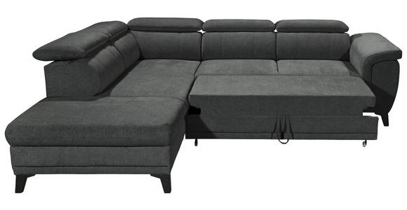 ECKSOFA Anthrazit Mikrovelours  - Anthrazit/Schwarz, KONVENTIONELL, Kunststoff/Textil (231/274cm) - Carryhome