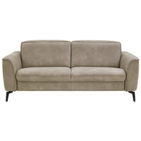 2,5-SITZER in Echtleder Graubraun  - Graubraun/Schwarz, Natur, Leder/Metall (194/81/110cm) - Valdera