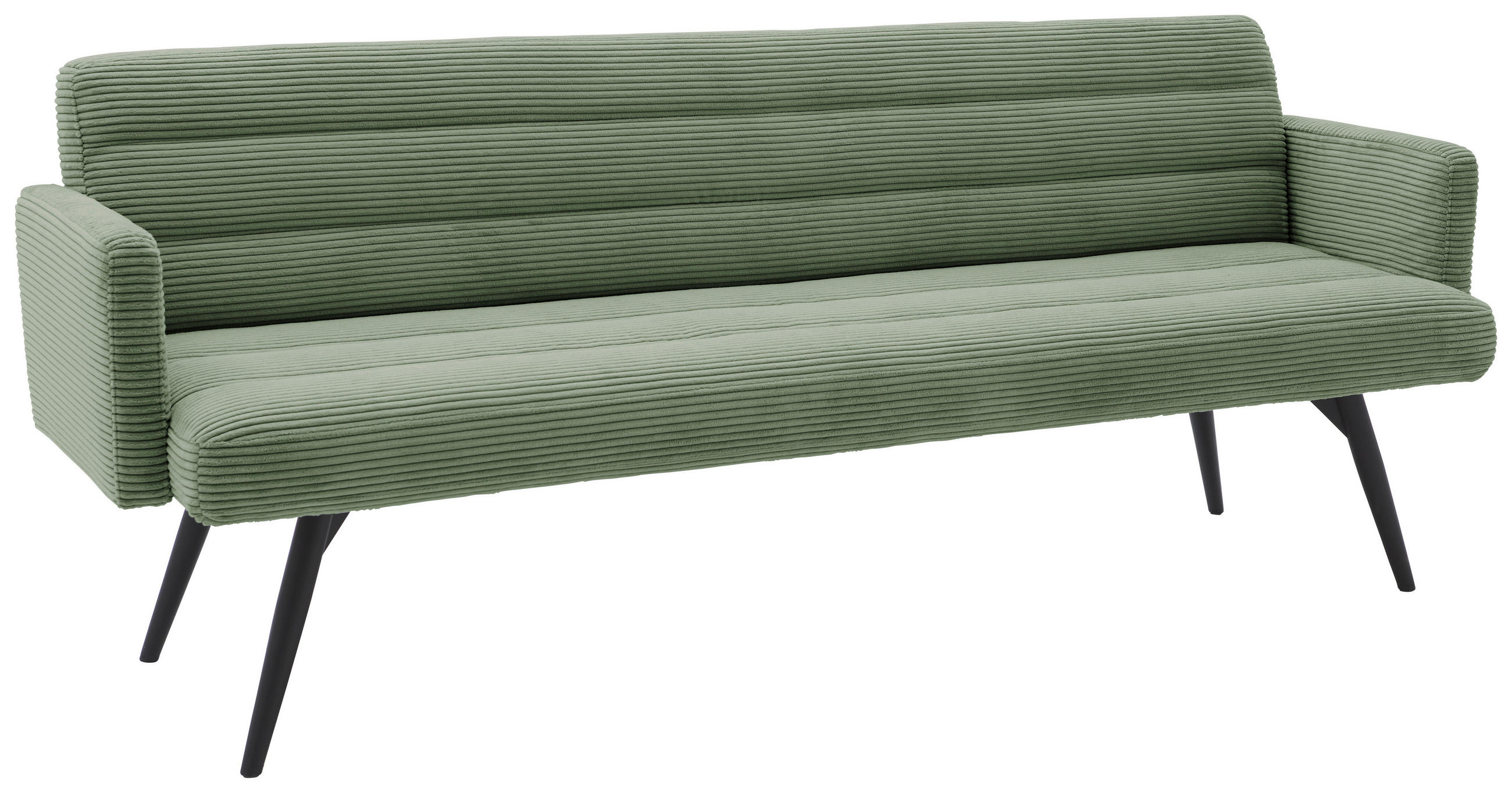 SITZBANK in Textil Graugrün - Schwarz/Graugrün, Design, Textil/Metall (216/86/68cm) - Dieter Knoll