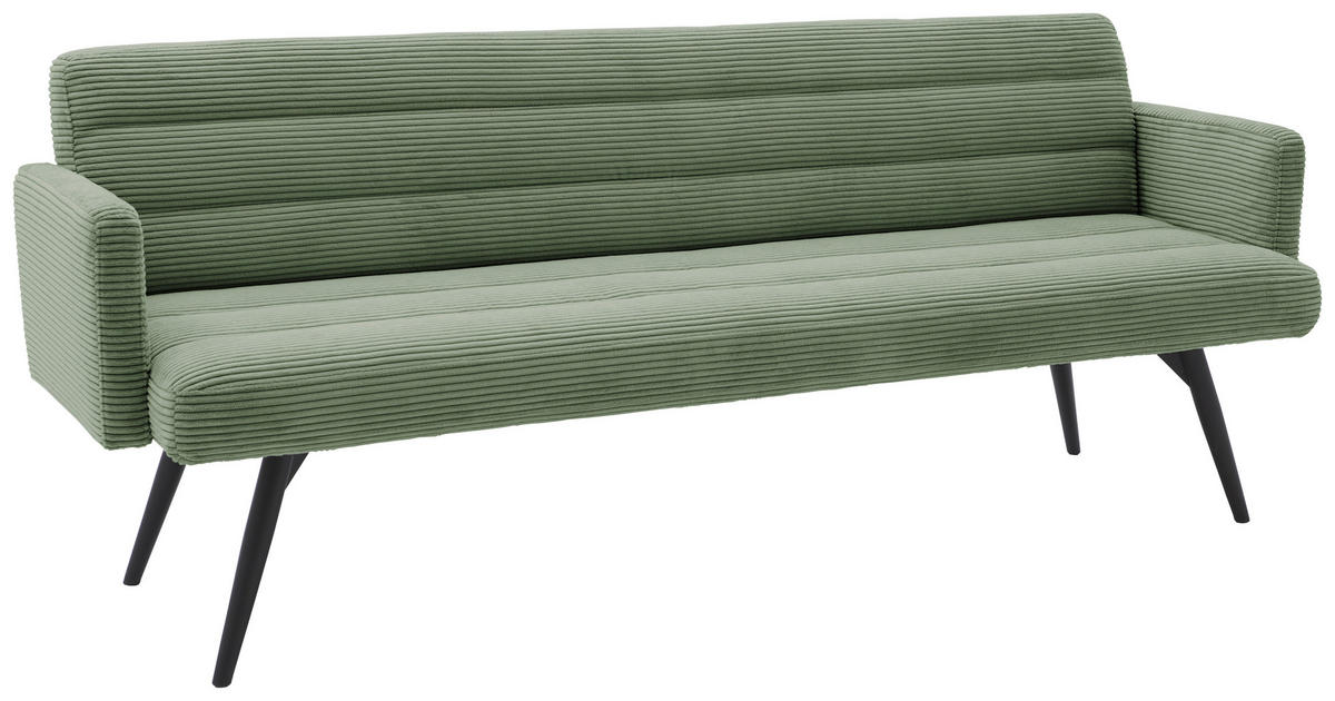 SITZBANK 216/86/68 cm  in Graugrün  - Schwarz/Graugrün, Design, Textil/Metall (216/86/68cm) - Dieter Knoll