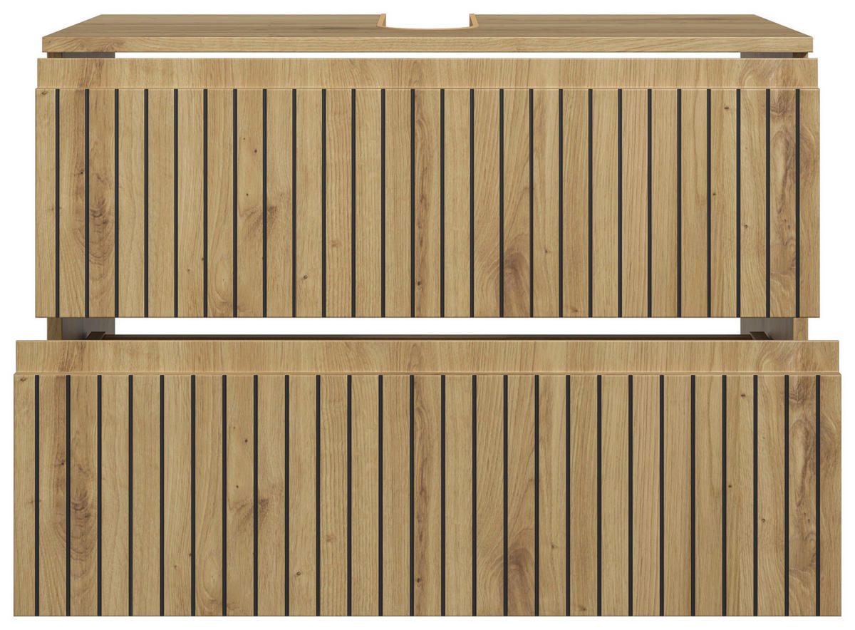 WASCHBECKENUNTERSCHRANK 80/57/36 cm  - Schwarz/Eiche Artisan, Modern, Holzwerkstoff/Kunststoff (80/57/36cm) - MID.YOU