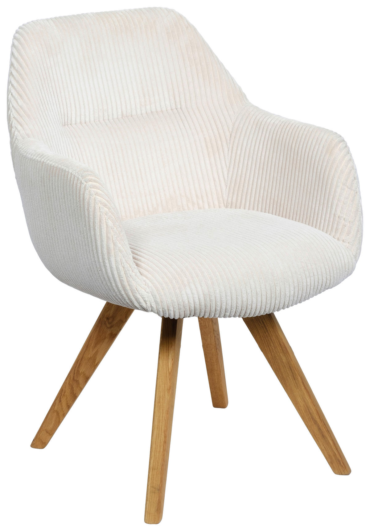 ARMLEHNSTUHL  in Cord  - Eichefarben/Beige, KONVENTIONELL, Holz/Textil (61/64/58cm) - Linea Natura