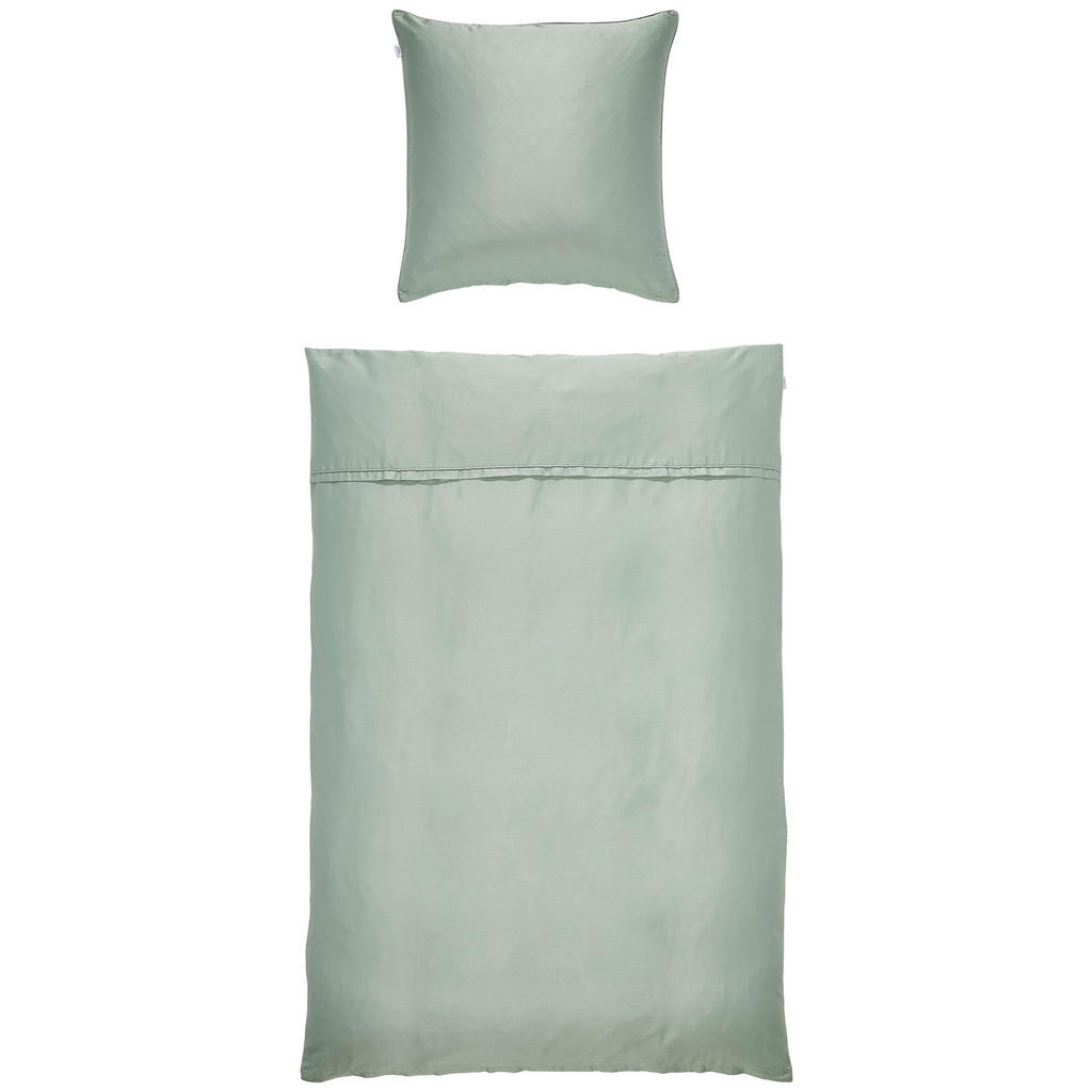 Thumbnail - Schöner Wohnen Wendebettwäsche SW-Pure, Salbeigrün, Textil, Uni, 155x220 cm, Oeko-Tex® Standard 100, pflegeleicht, atmun...