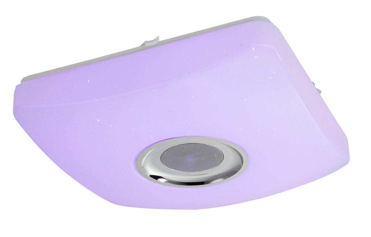 LED-DECKENLEUCHTE 18 W    36,5/36,5/9 cm  - Chromfarben/Weiss, Basics, Kunststoff/Metall (36,5/36,5/9cm) - Globo