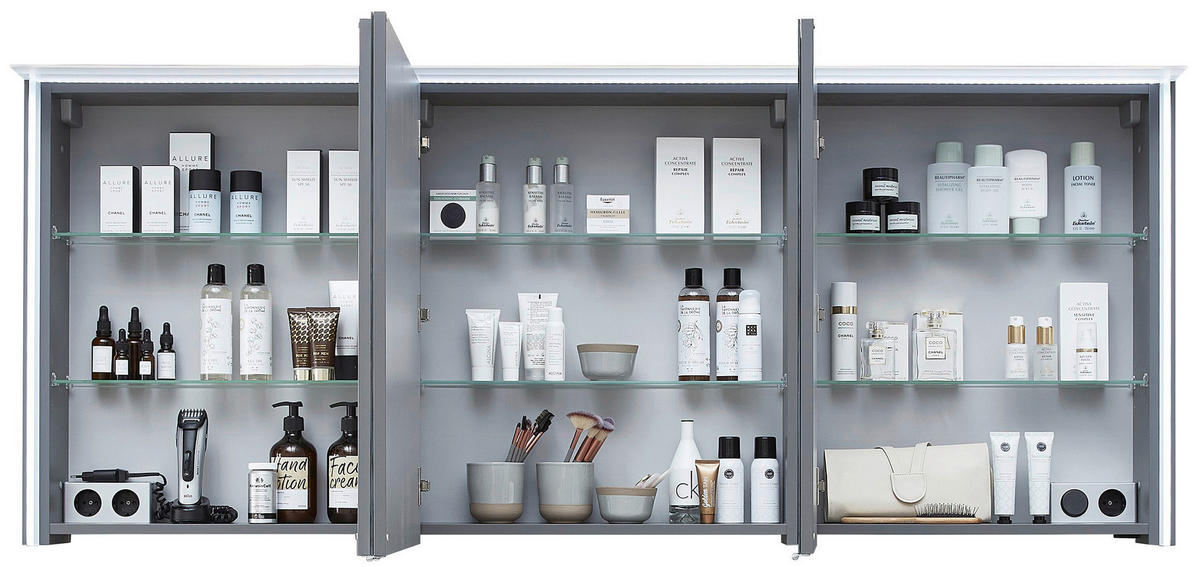 SPIEGELSCHRANK 180/71,1/15 cm  - Chromfarben/Klar, Design, Glas/Holzwerkstoff (180/71,1/15cm) - Leonardo Living