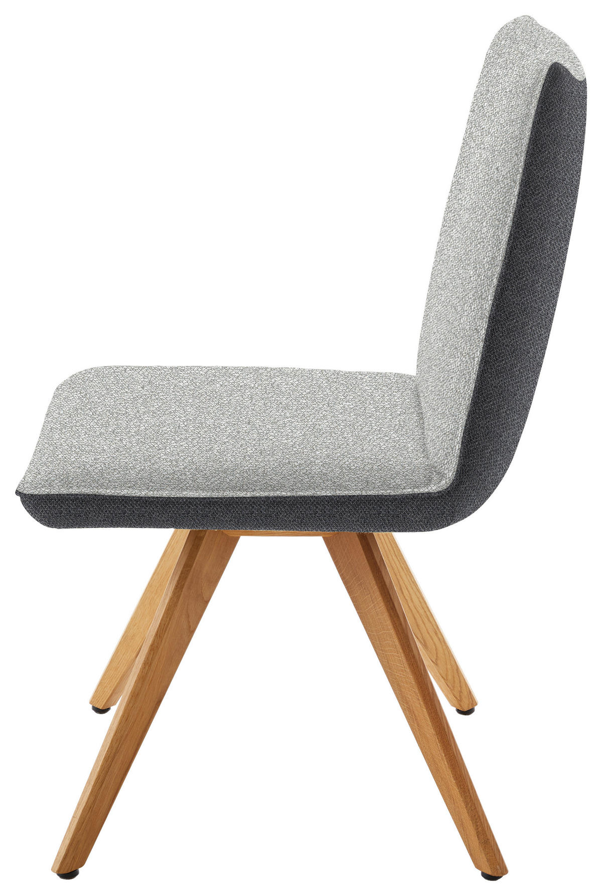 STUHL in Holz, Textil Hellgrau, Dunkelgrau  - Dunkelgrau/Eichefarben, Design, Holz/Textil (48/91/63cm) - Koinor