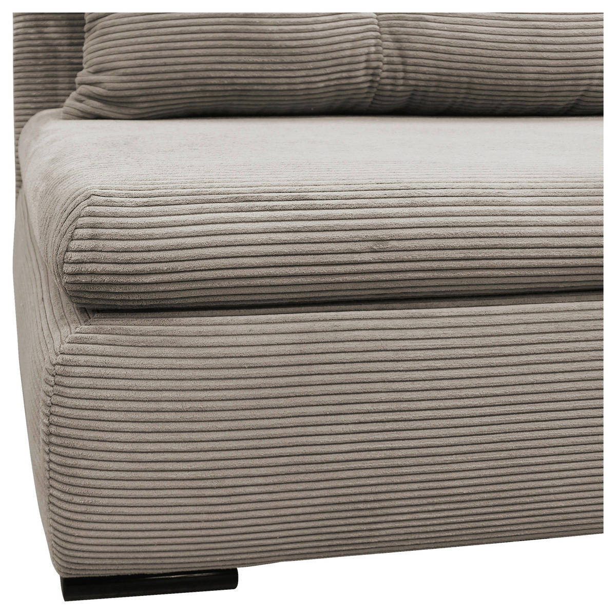 SCHLAFSOFA  mit Liegefunktion Cord Taupe  - Taupe/Schwarz, Design, Kunststoff/Textil (154/93/85cm) - MID.YOU
