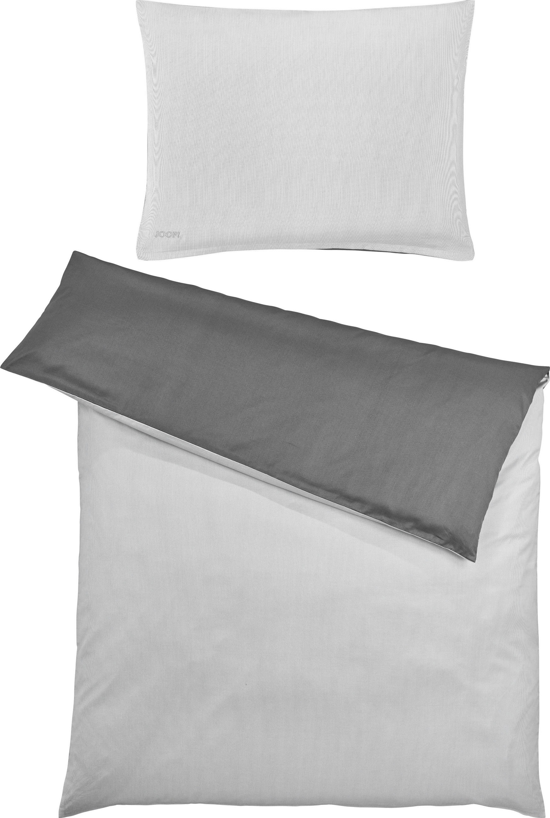 DUVETBEZUG Purity Makosatin 160/210 cm  - Anthrazit/Grau, Design (160/210cm) - Joop!