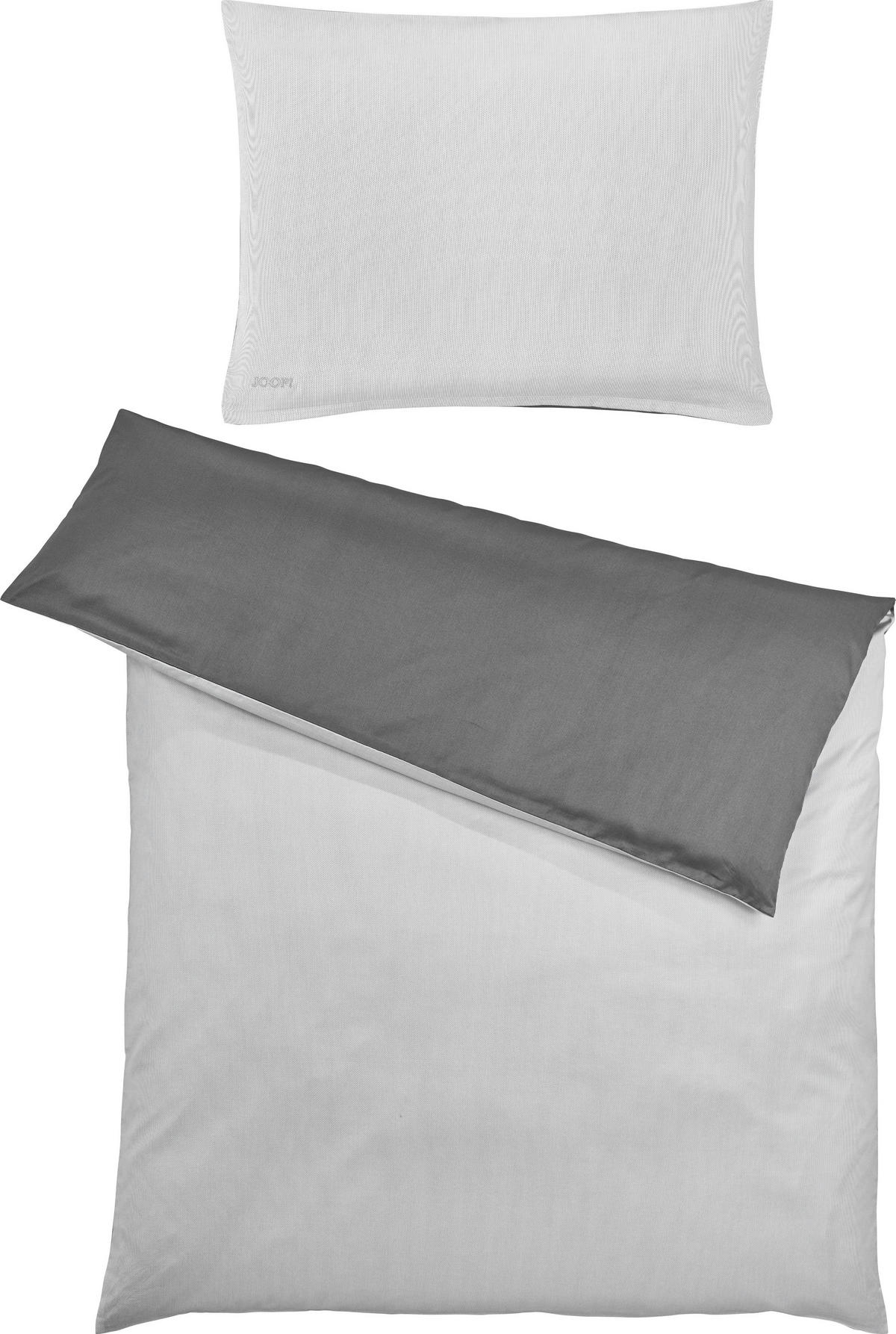 DUVETBEZUG Purity Makosatin 200/210 cm  - Anthrazit/Grau, Design (200/210cm) - Joop!
