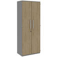 AKTENSCHRANK Grau, Eichefarben  - Eichefarben/Grau, KONVENTIONELL, Holzwerkstoff (80/217,4/43cm) - Moderano