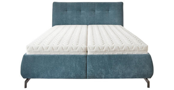 POLSTERBETT 180/200 cm,  in Blau, Bettkasten, Lattenroste, Matratzen, H2 + H3 = mittel + fest  - Blau/Anthrazit, Design, Holz/Textil (180/200cm) - Voleo