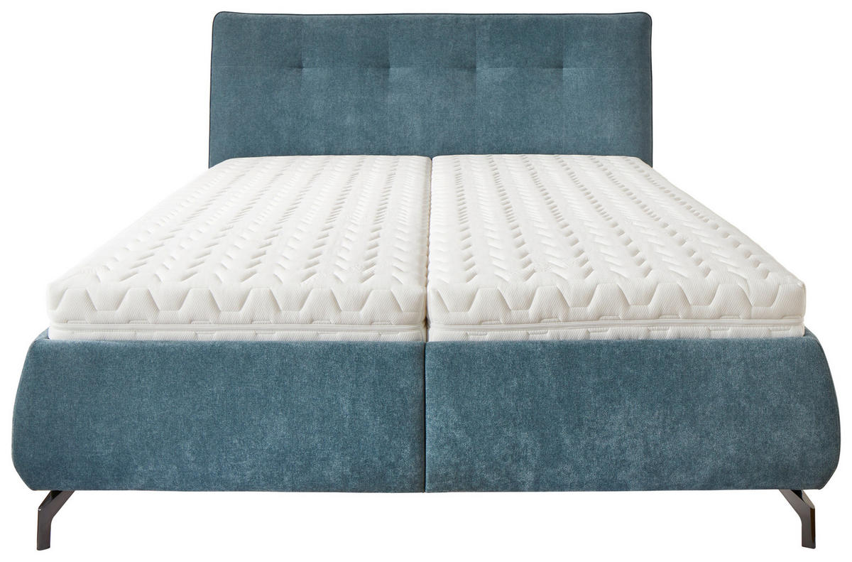 POLSTERBETT 180/200 cm, inkl. Bettkasten, Lattenroste, Matratzen,  in Blau  - Blau/Anthrazit, Design, Holz/Textil (180/200cm) - Voleo