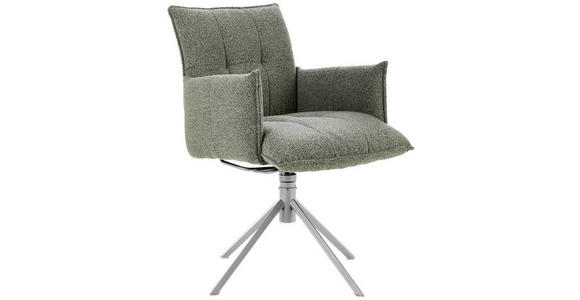 ARMLEHNSTUHL in Flachgewebe - Edelstahlfarben/Hellgrün, Design, Textil/Metall (55/85/65cm) - Valnatura