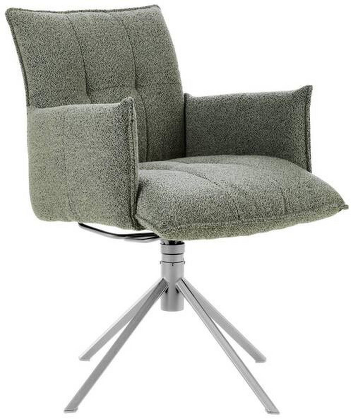 ARMLEHNSTUHL  in Flachgewebe  - Edelstahlfarben/Hellgrün, Design, Textil/Metall (55/85/65cm) - Valnatura
