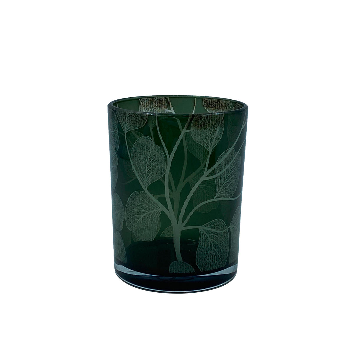 TEELICHTGLAS - Weiß/Grün, Natur, Glas (15/15cm) - Ambia Home