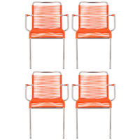 GARTENSESSEL-SET Aluminium Orange, Alufarben  - Alufarben/Orange, Design, Kunststoff/Metall (57/85/57cm) - FIAM