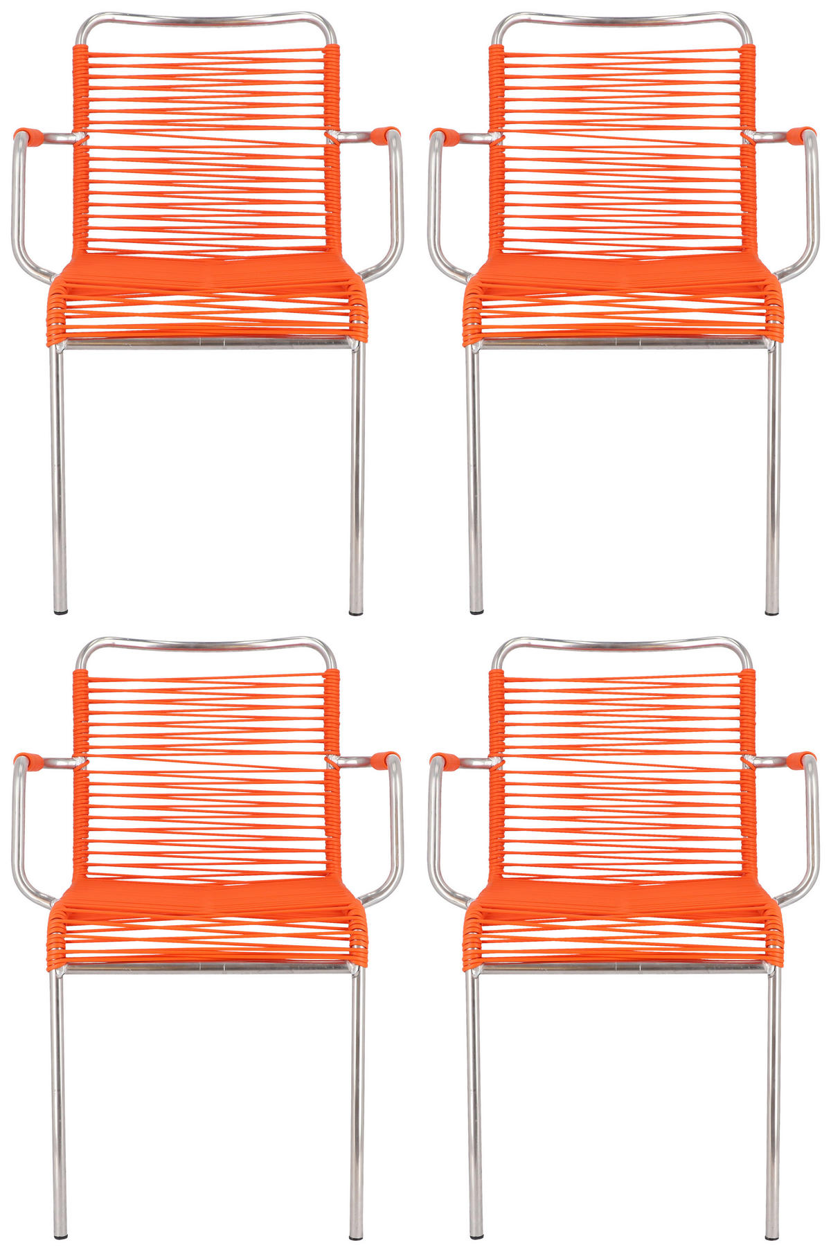 GARTENSESSEL-SET Aluminium Orange, Alufarben  - Alufarben/Orange, Design, Kunststoff/Metall (57/85/57cm) - FIAM