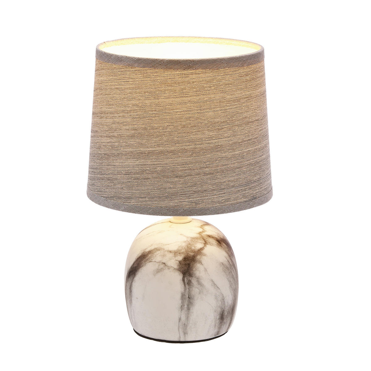 BORDSLAMPA Adelina 16/16/25 cm   - grå, Klassisk, metall/textil (16/16/25cm)