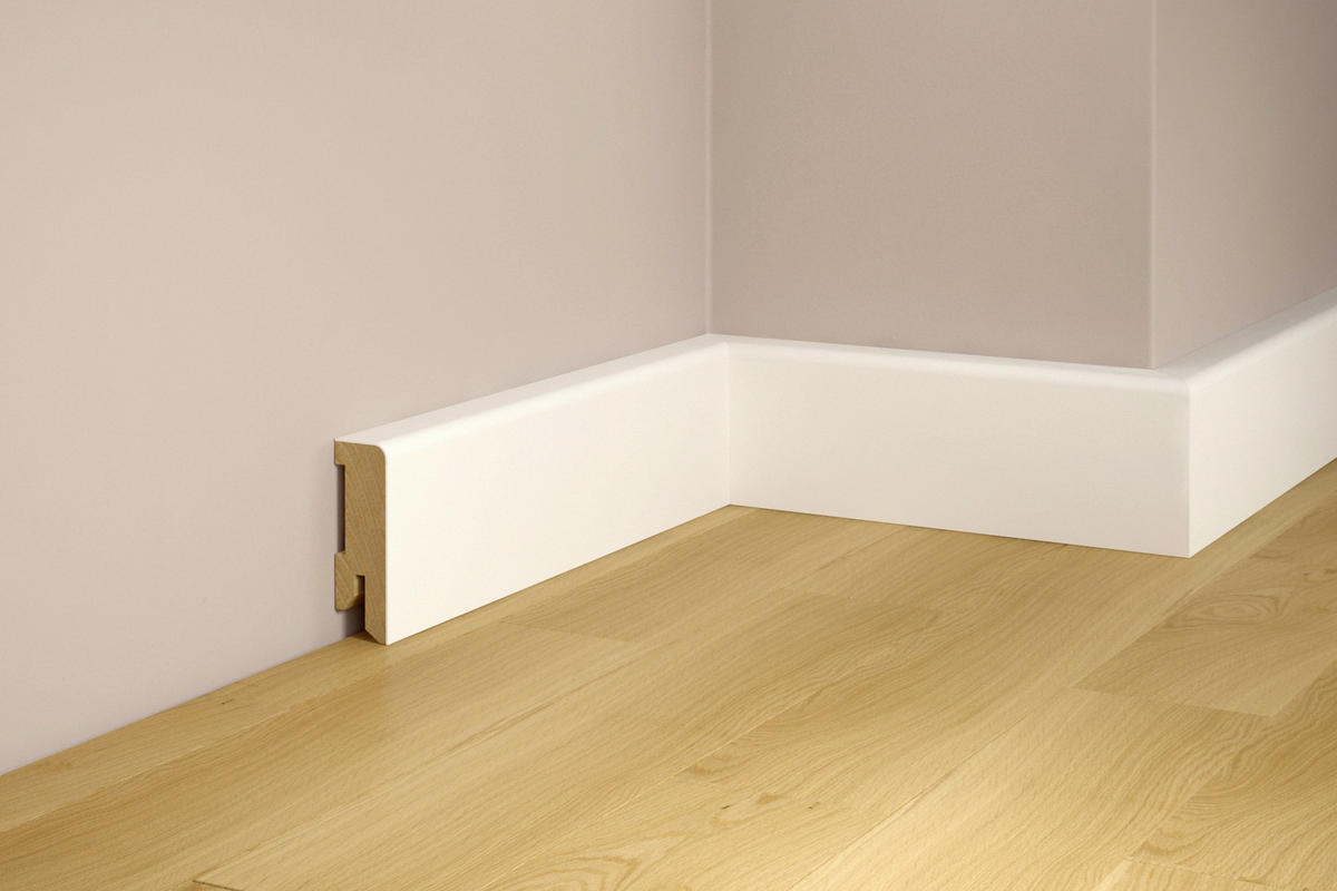 SOCKELLEISTE, Weiss RAL9016  - Basics, Holz (240/5/1,6cm) - Tilo