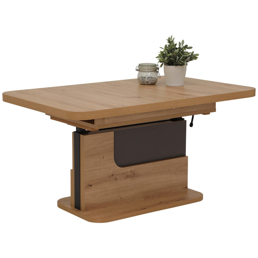 Couchtisch Höhenverstellbar + Ausziehbar Herbert Eiche Dekor