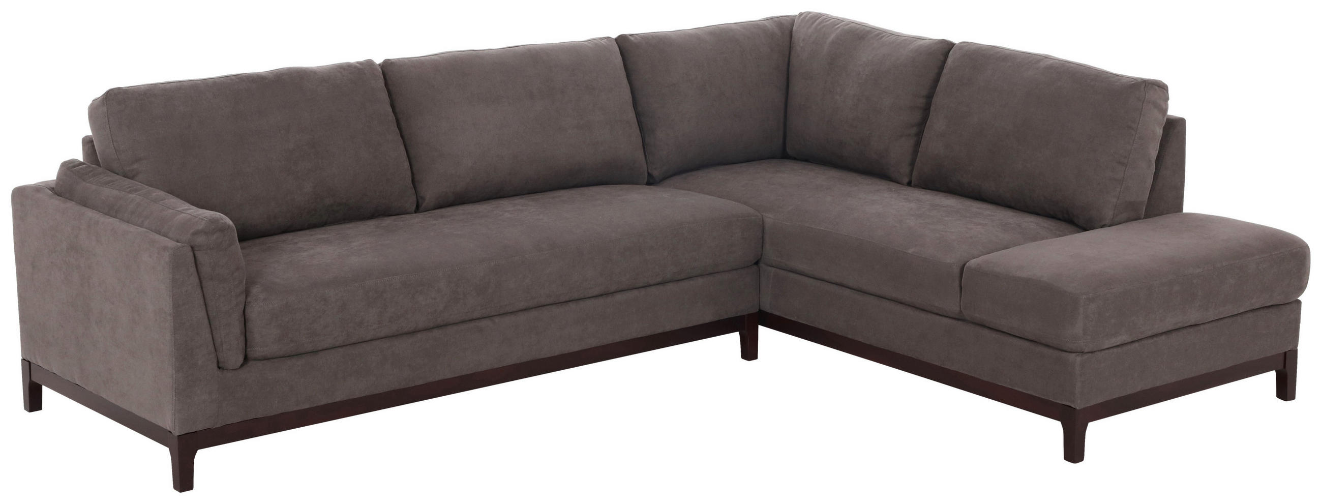 ECKSOFA Grau Webstoff  - Braun/Grau, Basics, Holz/Textil (278/210cm) - MID.YOU