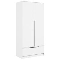 KLEIDERSCHRANK Weiss  - Weiss/Schwarz, Konventionell, Holzwerkstoff/Metall (90,2/192,9/51cm) - MID.YOU