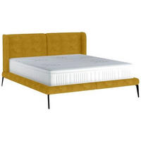 KÁRPITOZOTT ÁGY 180/200 cm  sárga  - sárga/fekete, Modern, textil/fém (180/200cm) - Livetastic