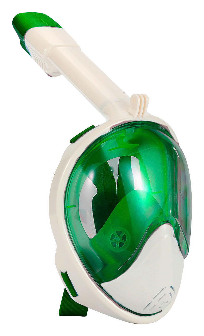 SCHNORCHEL-MASKE 1000 S/M - Weiß/Grün, Trend, Kunststoff