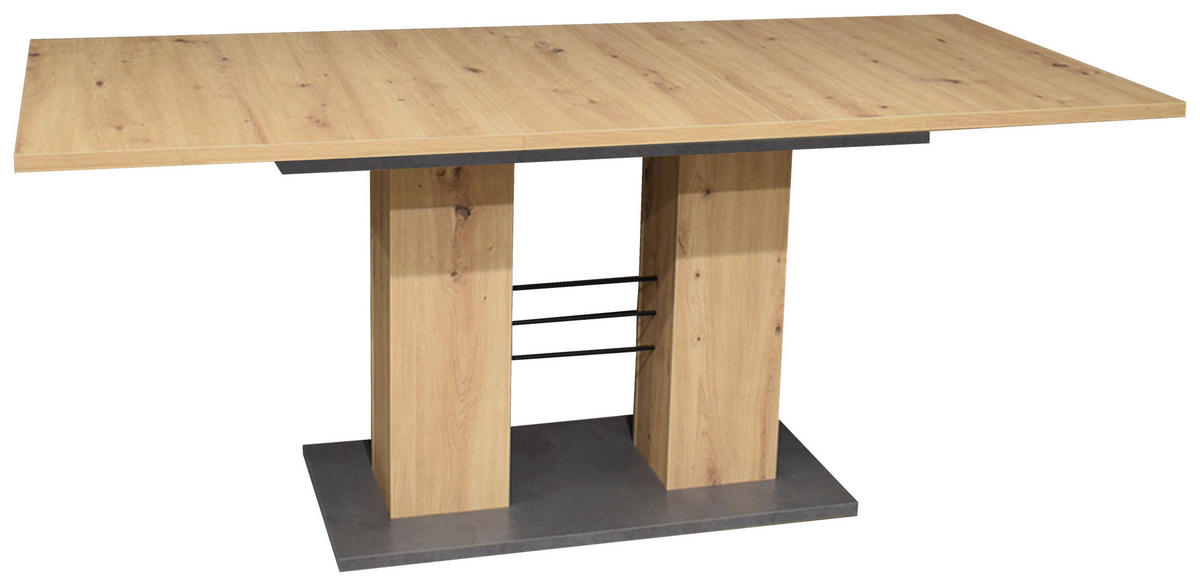 ESSTISCH rechteckig Graphitfarben, Eiche Artisan  - Graphitfarben/Eiche Artisan, MODERN, Holzwerkstoff (140/76/80cm) - Livetastic