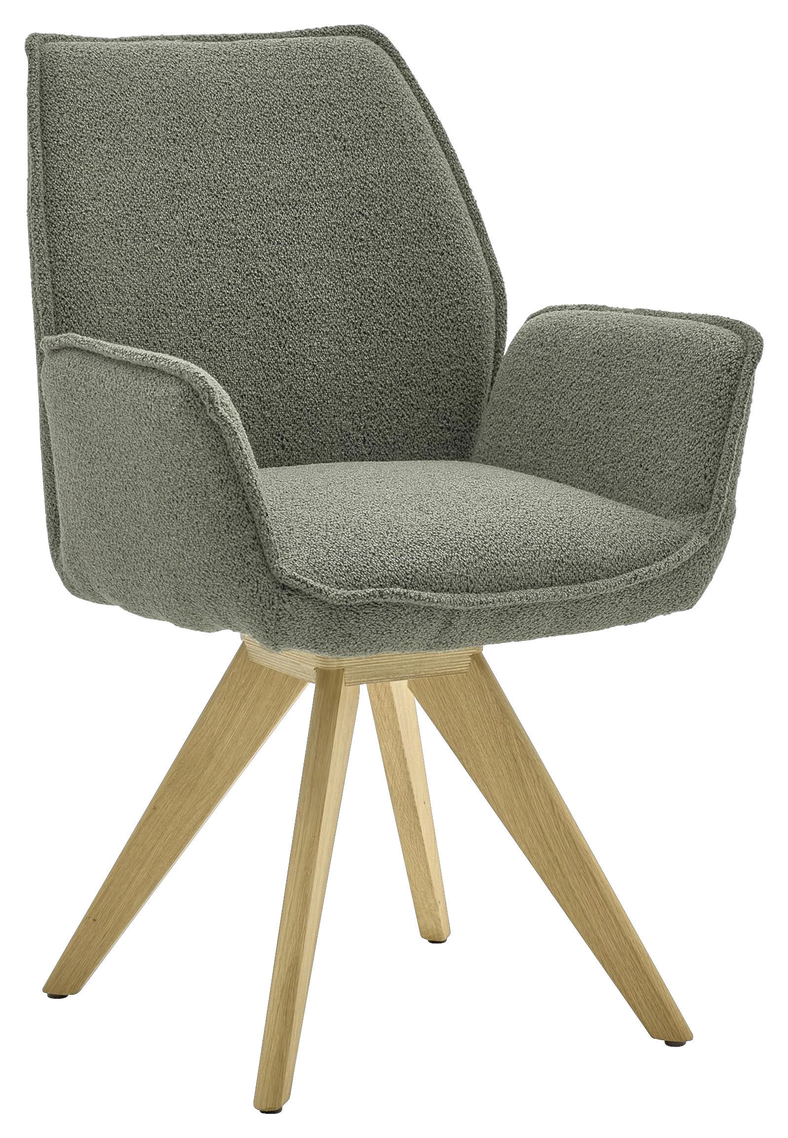 ARMLEHNSTUHL  in Bouclé  - Wildeiche/Eichefarben, Design, Holz/Textil (63/91/65cm) - Musterring