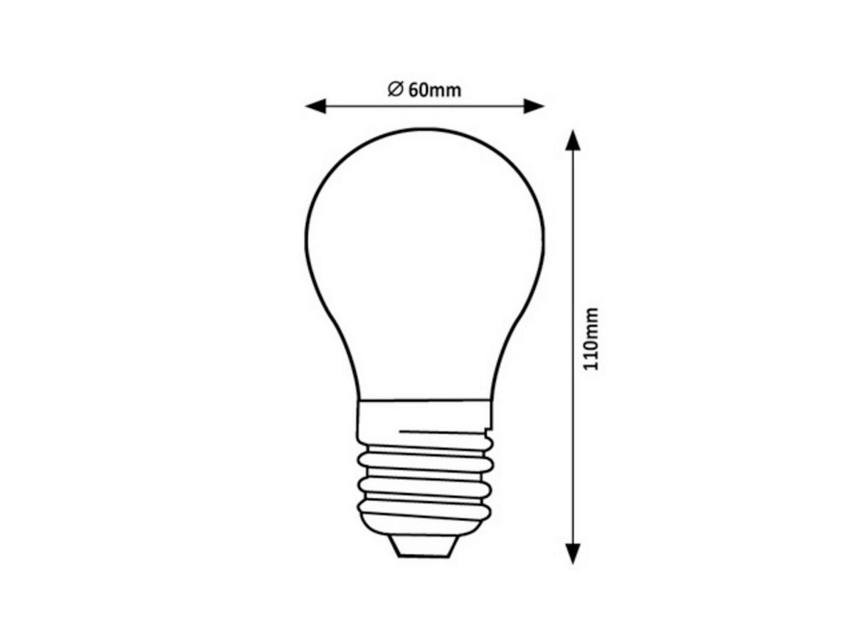 LED FILAMENT SIJALICA - prozirna, Osnovno, staklo/metal (6/11cm)